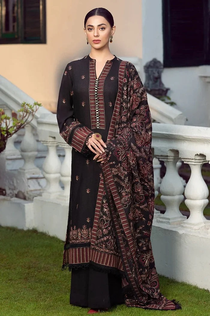 3PC Unstitched Dhanak Embroidered Shirt with Dhanak Emb Work Shawl Embroidered Dupatta RJ-1134 A