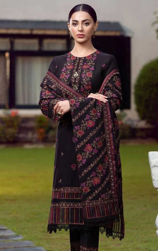 3PC Unstitched Dhanak Embroidered Shirt with Dhanak Emb Work Shawl Embroidered Dupatta RJ-1135