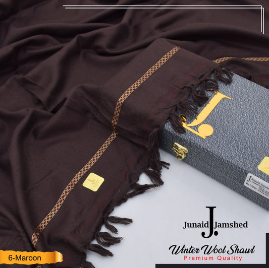 J. GENTS WOOL SHAWL MAROON